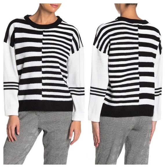 Catherine Malandrino Striped Knit Sweater Size Petite Medium New With Tag - Picture 1 of 10